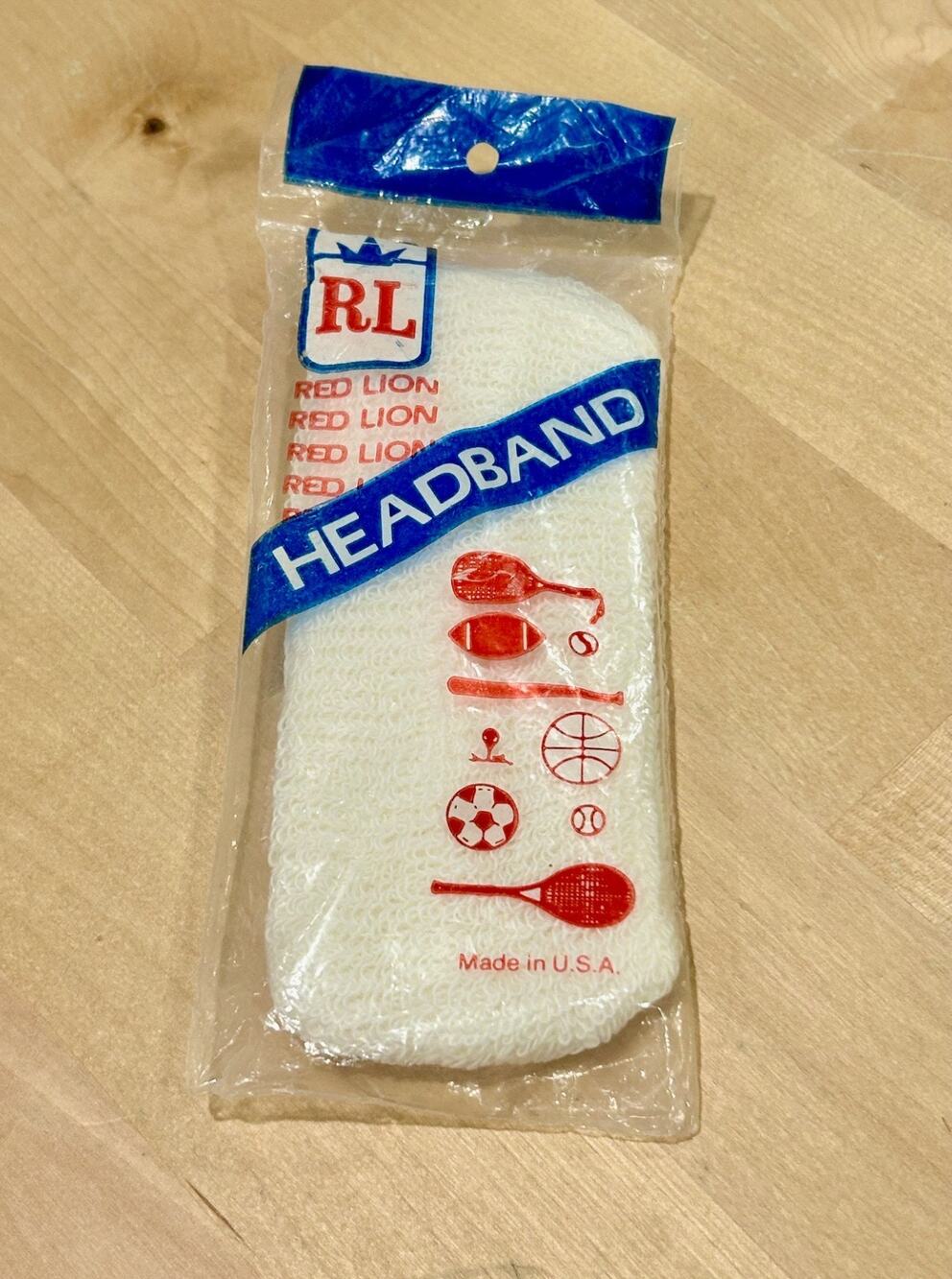 Vintage Red Lion Terry Cloth Headband NOS Sealed USA 1970s 1980s Sports